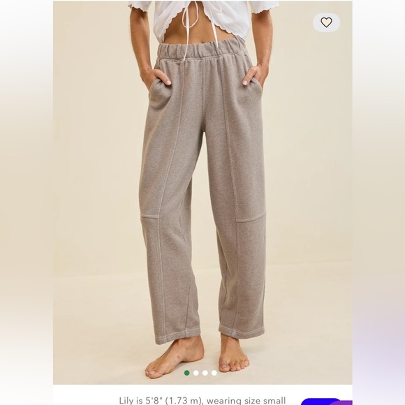 aerie Pants - Aerie Seams Right Barrel Sweatpant medium tall heathered taupe SOLD OUT